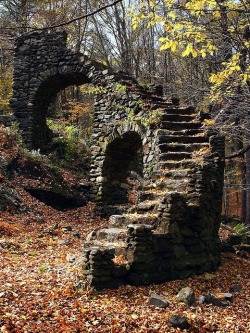abandonedography:  Staircase hidden in New Hampshire Forrest