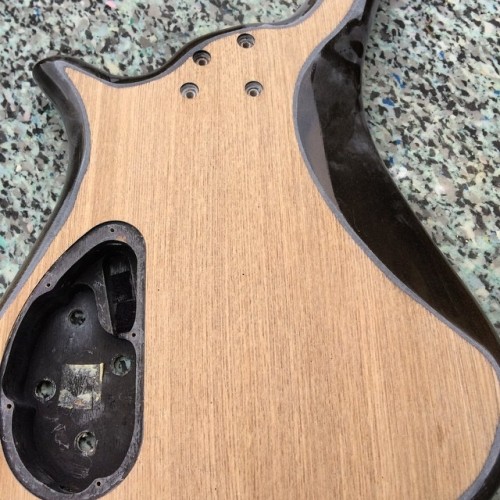 <p>Day 2 #DIY #warwick  #bass #guitar Looking much better.  Got the right tools now 😉</p>