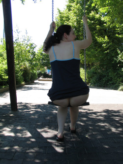 ordinaryfemale:  My tight butt without panty on a swing.  Einer