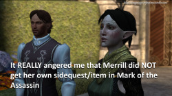 dragonageconfessions:  CONFESSION: It REALLY angered me that