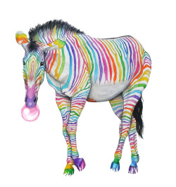 eatsleepdraw:  ~Rainbow Zebra~ by    lyfeillustration.tumblr.com