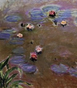 lonequixote:  Water Lilies, 1917 (detail) ~ Claude Monet 