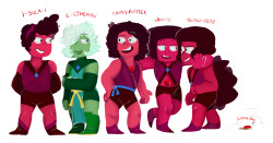 jopokepoke:  I drew @e-jheman‘s rubies and green sapphire squad,