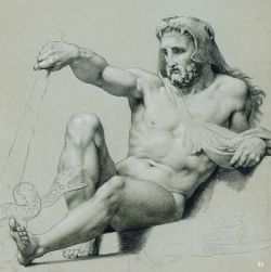 Seated Hercules. Merry Joseph Blondel. French. 1781-1853.  