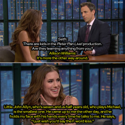 latenightseth:  Allison Williams is learning the most from her