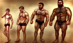zanvarin: Muscle growth transformation sequence..   Transformation