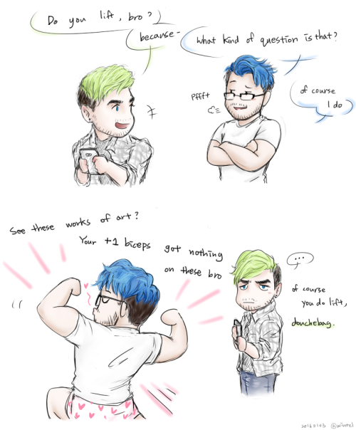 winteldoesfanart:  ruining jokes is not cool bruh  Am I walking around in my underwear for any particular reason?