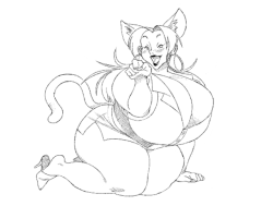 ffuffle:   Itty bitty kitty Midori sketch. feeling a bit under