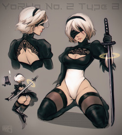 iahfy:some 2B sketches (/ ‘з’)/ <3 <3 <3