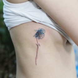 tattoos-org:  Blue Poppy Tattoo  Artist: 타투이스트 꽃