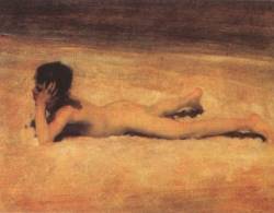 artist-sargent:  Naked boy on the beach, John Singer Sargent