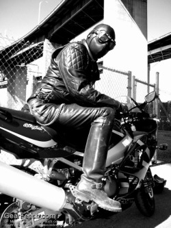 rubbercop01:total masked biker, plugged and pumped up as well,