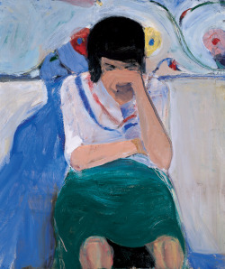 brazenswing: Richard Diebenkorn Girl with Flowered Background