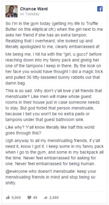 crime-she-typed:  lostwednesdays:  Guys who think periods are