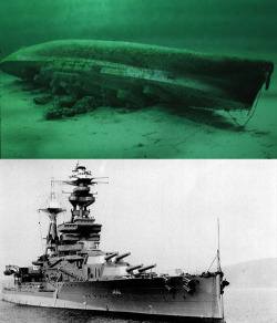 enrique262:The wreck of the HMS Repulse, sunk alongside the HMS