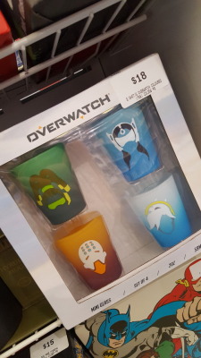 hana-blogs:  My local games store sells support hero shot glasses