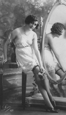 greatgdean:  Vintage risqué French lingerie model 1920-etsy