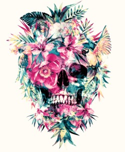 artsnskills: FLORAL SKULL ILLUSTRATIONS BY RIZA PEKER  More by