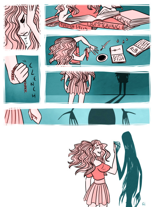 charminglyantiquated: a little comic about kisses and curses. happy halloween! 