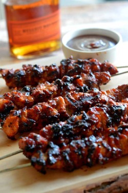 food-for-comfort: Bacon Bourbon BBQ Chicken Kebabs