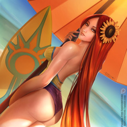 badcompzero:  Leona Beach party!  second LoL vote and final work