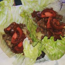 Lettuce leaf tacos on this hot fuckery of a day. 😍 #instafoodie