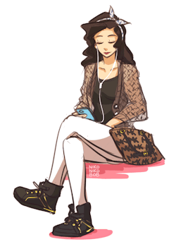nikoniko808:  doodled asami based off of iahfy’s outfit :3