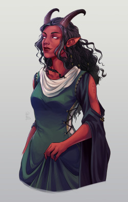 redtallin:Another half body tiefling design commission! This