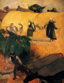 thusreluctant:Harvest in Brittany by Paul Gauguin