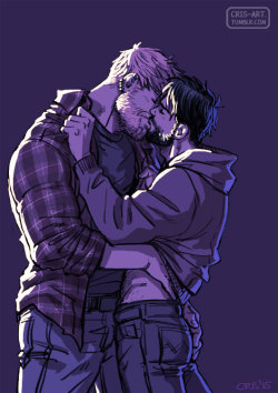 cris-art:    More kiss with beards, Billy and Teddy.  I hope