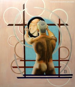 artfreyparis:    Title: Man in the Mirror .It is a mixedmedia