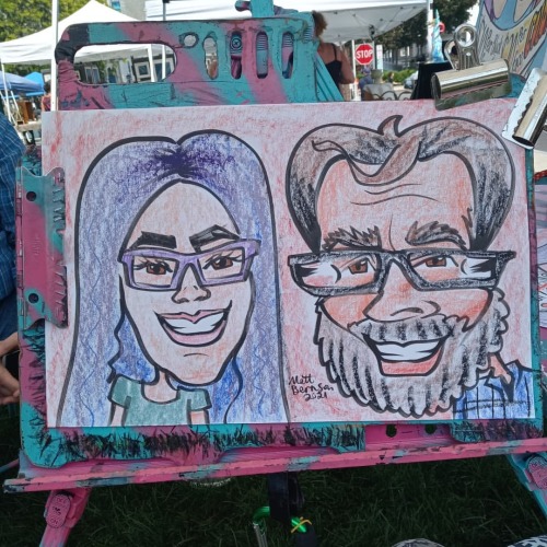 Caricature of Bea and John.   Thanks again!   Keep moving towards