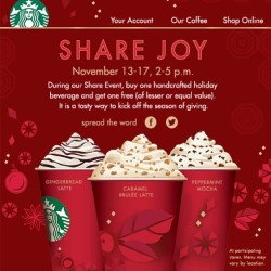You are welcome my Starbucks lovers