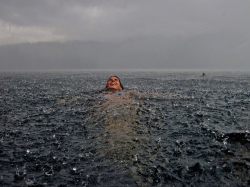 we-love-rain:  The feeling of swimming in the sea under the rain.