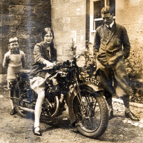 Girl on a motorbike - 1920′s Nudes & Noises  