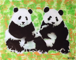 sonya-bronya:  Pandas 2013. 80x100cm acrylic and spray paint