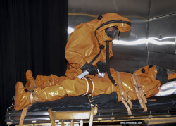drmadmax:getting a buzz in his hazmat suit