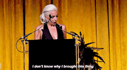 edqeofglory:  Lady Gaga before her speech at National Board of