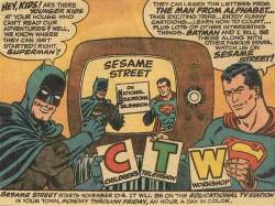 dcu:  Back when Batman and Superman were regulars on Sesame Street.