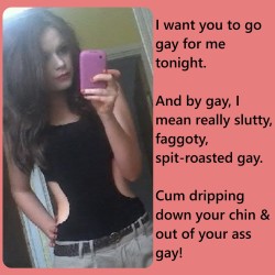 kinkymind79:  #Gay #Faggot #Cock #Cum #Whore #Encouragement