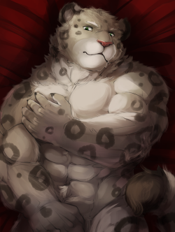 ralphthefeline:    Well remember the snow leopard husbando I drew a while ago? this is the slightly bit suggestive version of him~! I drew it for this person who loved this character~!   