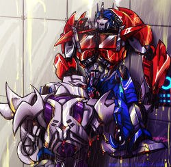 maelikki:  It’s done. :D Megs giving Optimus some much needed