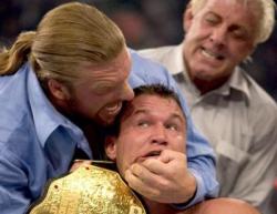 rwfan11:  Triple H gets a little rough with Randy!…..Flair