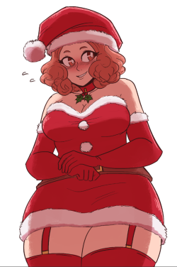 scruffyturtles:  Some flustered festive Haru~Happy holidays people