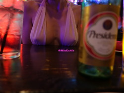 publicpeeks:  miaexhib:  Barely dressed in the restaurant :)