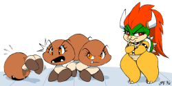 xylas:day 71Queen Bowsie and her goombella minions  all cuties~
