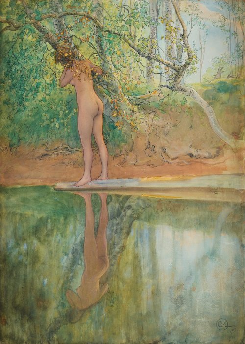 catonhottinroof:Carl Larsson (1853 - 1919) Leontine, nude by