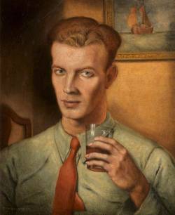 blastedheath:  erretratu John Bowen (Welsh, 1914-2006), Self-Portrait,