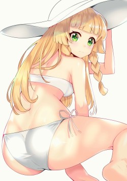 lillie (pokemon, pokemon (game), and pokemon sm) drawn by hachirobe