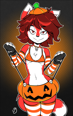 dirtyduckdraw:Happy Halloween from Cinnamon “pumpkin butt”